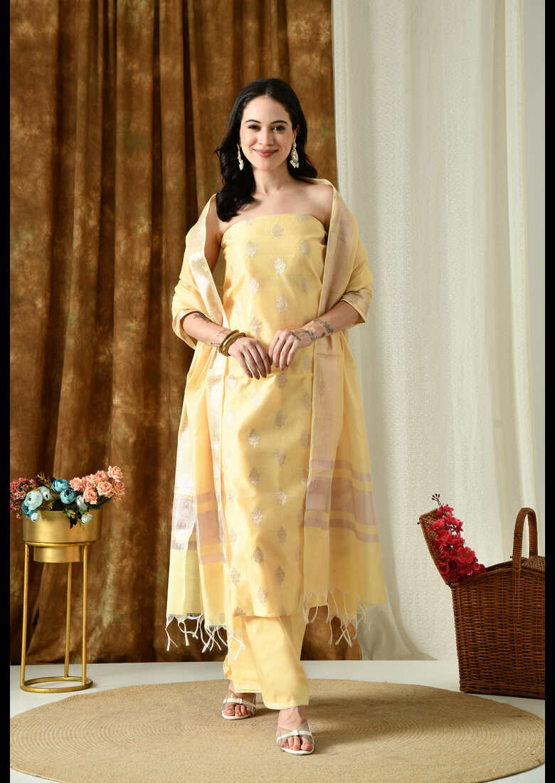 party wear chanderi cotton suits